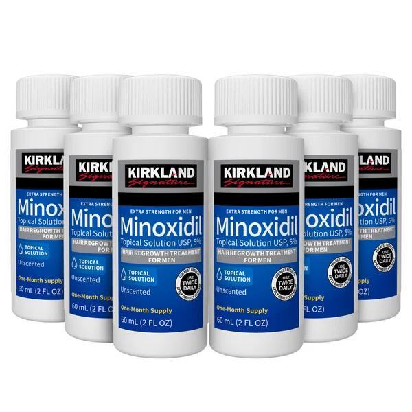 Kirkland 5% Minoxidil Extra Strength Hair Regrowth Treatment for Men 60ml (6 Pcs Pack) USA Original