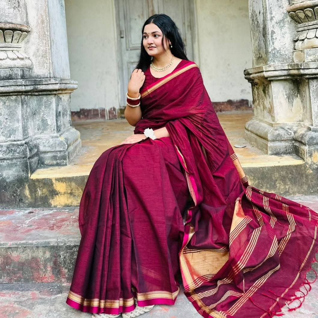 Tangail Original 100% Handmade Cotton Saree (Arong Quality)